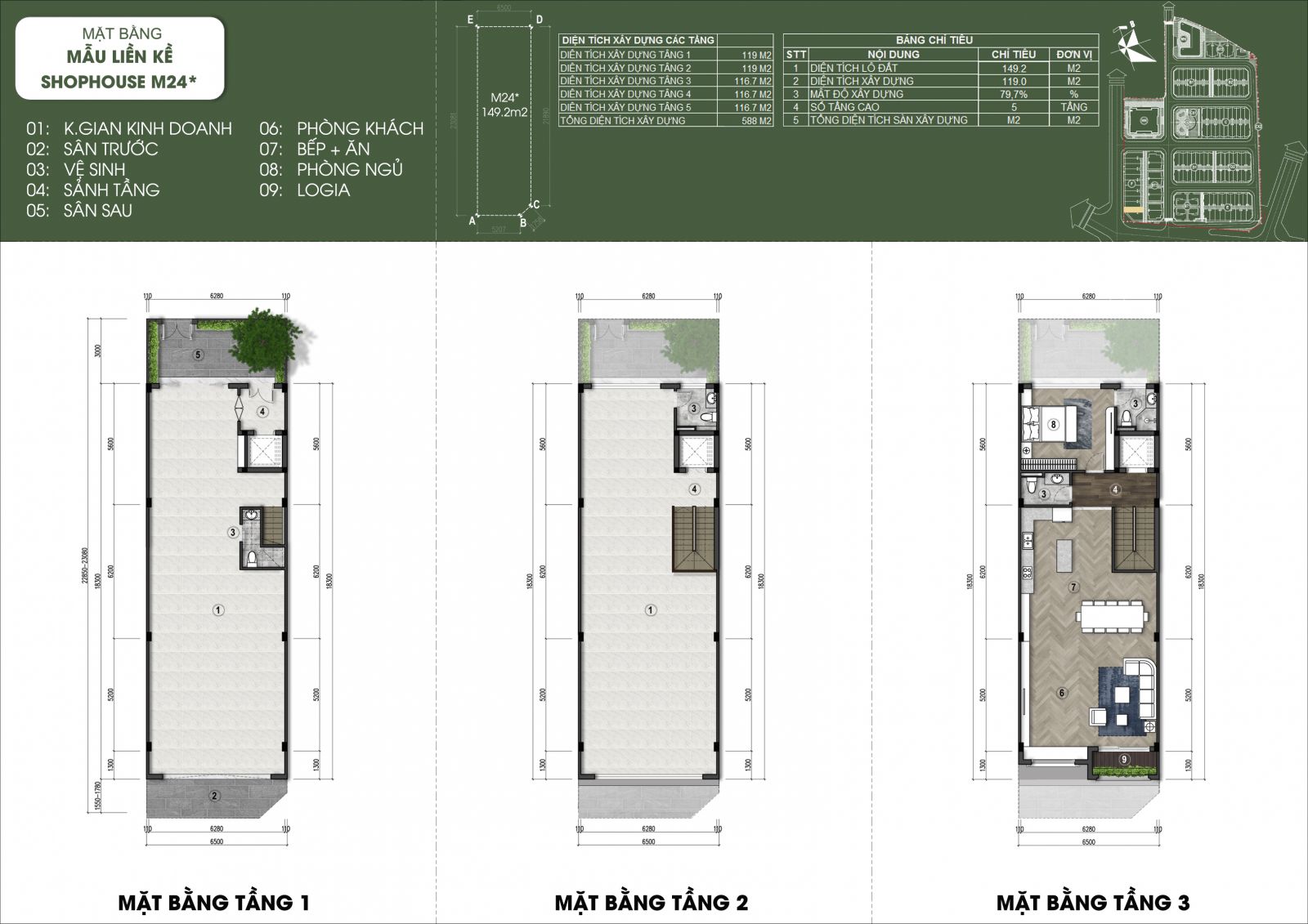 thiết kế shophouse mẫu M24Pa - Green Little Town